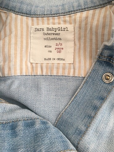 24-36 Ay Beden Zara kız çocuk kot mont