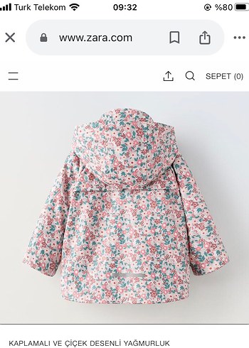 5 Yaş Beden pembe Renk Zara mont