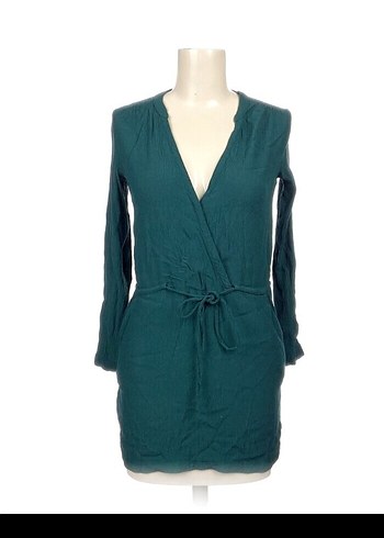 V Yaka Kısa Mini Elbise - Görsel 5