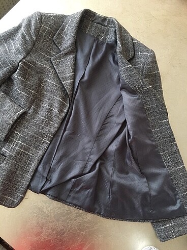 m Beden gri Renk Blazer ceket etek takımı