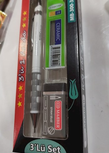 Maaber 3'lü Gri Seramik Uçlu Kalem Seti