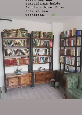 Beden yeşil Renk Ahşap Kitaplık