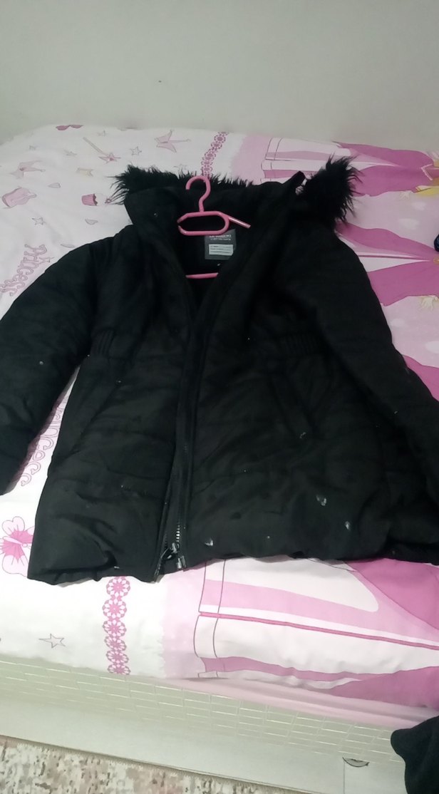 Siyah Kürklü Kadın Kışlık Mont - Görsel 2