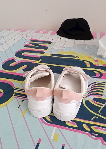 Kız Çocuk Çok Renkli Pastel Cırtlı Spor Ayakkabı - Görsel 5