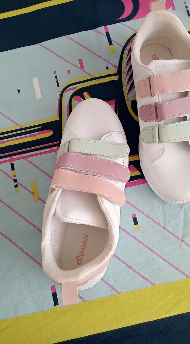 Kız Çocuk Çok Renkli Pastel Cırtlı Spor Ayakkabı - Görsel 3