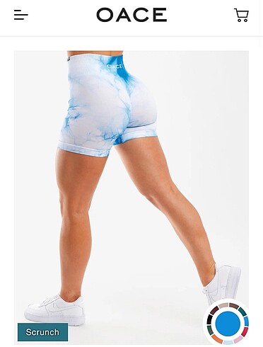 Oace büzgülü push up batik şort tayt