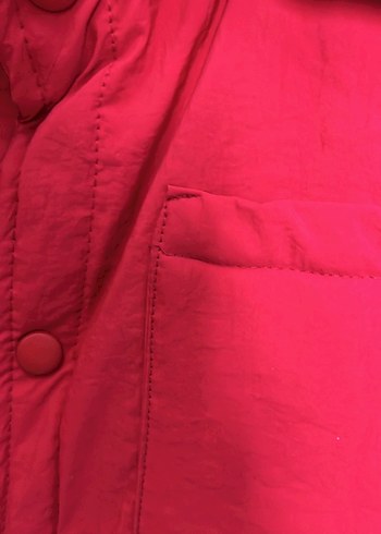 Kırmızı Düğmeli Erkek Street Wear Mont - Görsel 4