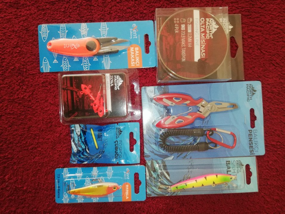 Renkli Balıkçılık Seti: Makas, Pense, Zoka ve Misina - Görsel 4