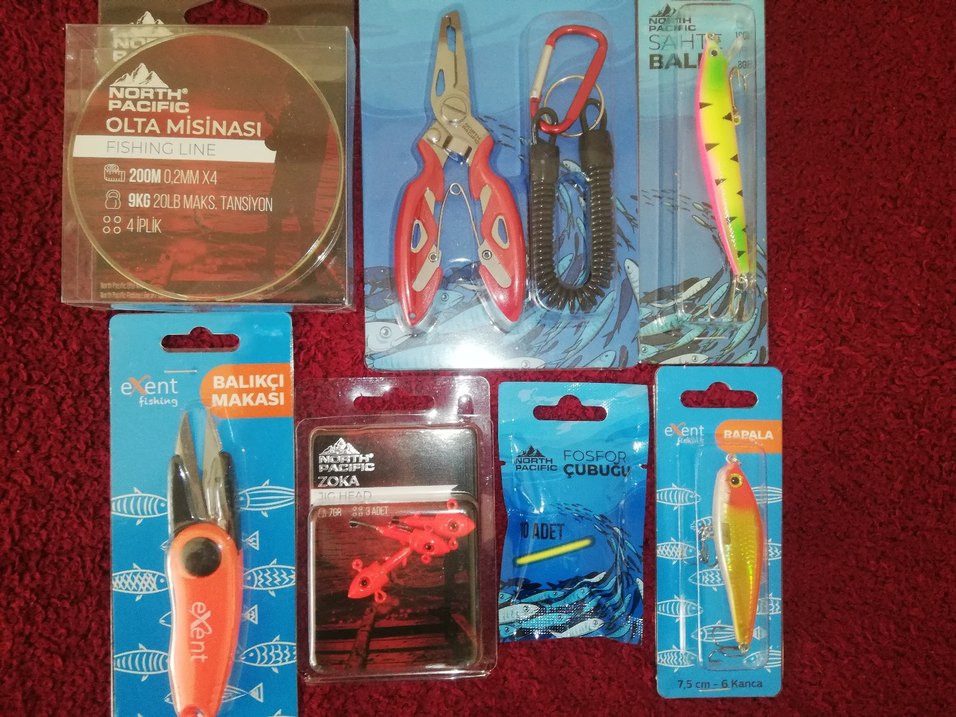 Renkli Balıkçılık Seti: Makas, Pense, Zoka ve Misina - Görsel 2