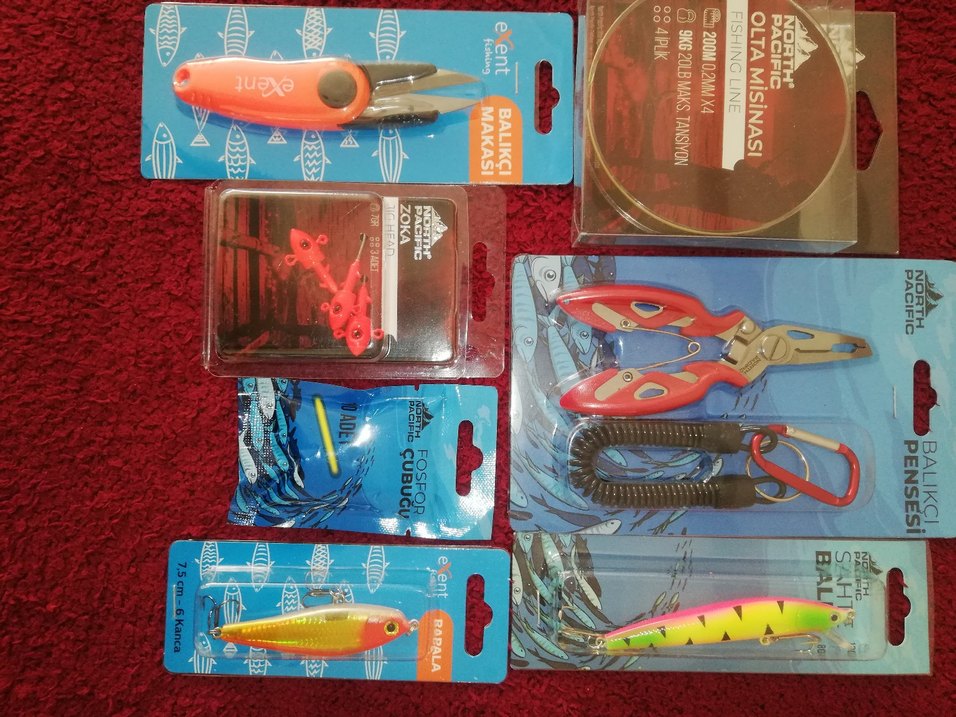 Renkli Balıkçılık Seti: Makas, Pense, Zoka ve Misina - Görsel 5