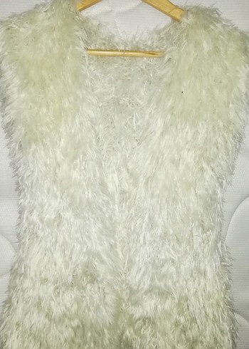 Bej Kürk Detaylı Bohem Kadın Yelek - Görsel 2