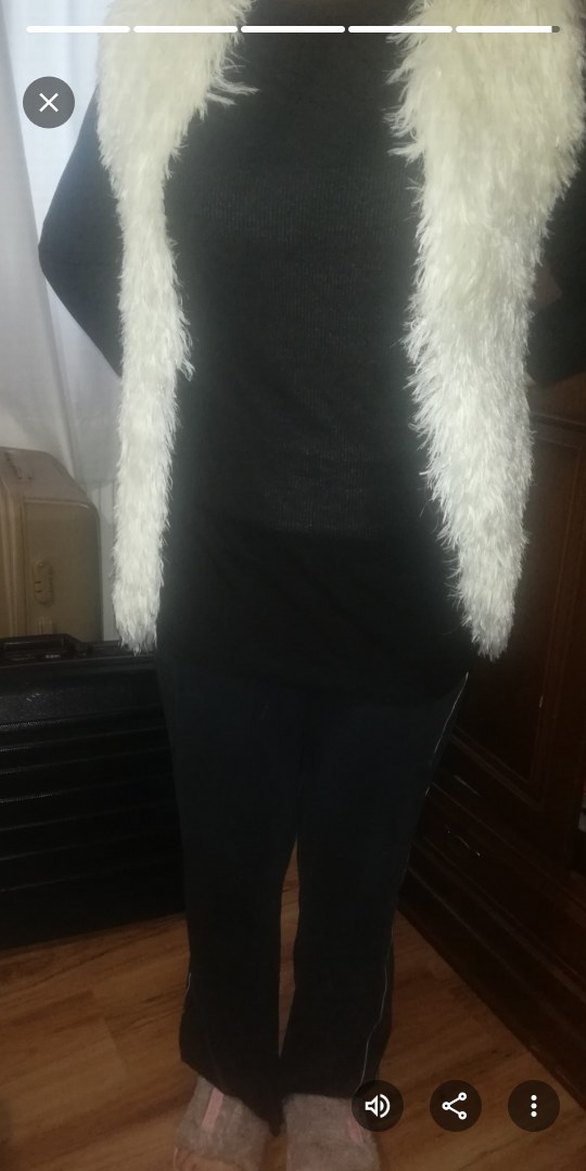 Bej Kürk Detaylı Bohem Kadın Yelek - Görsel 3