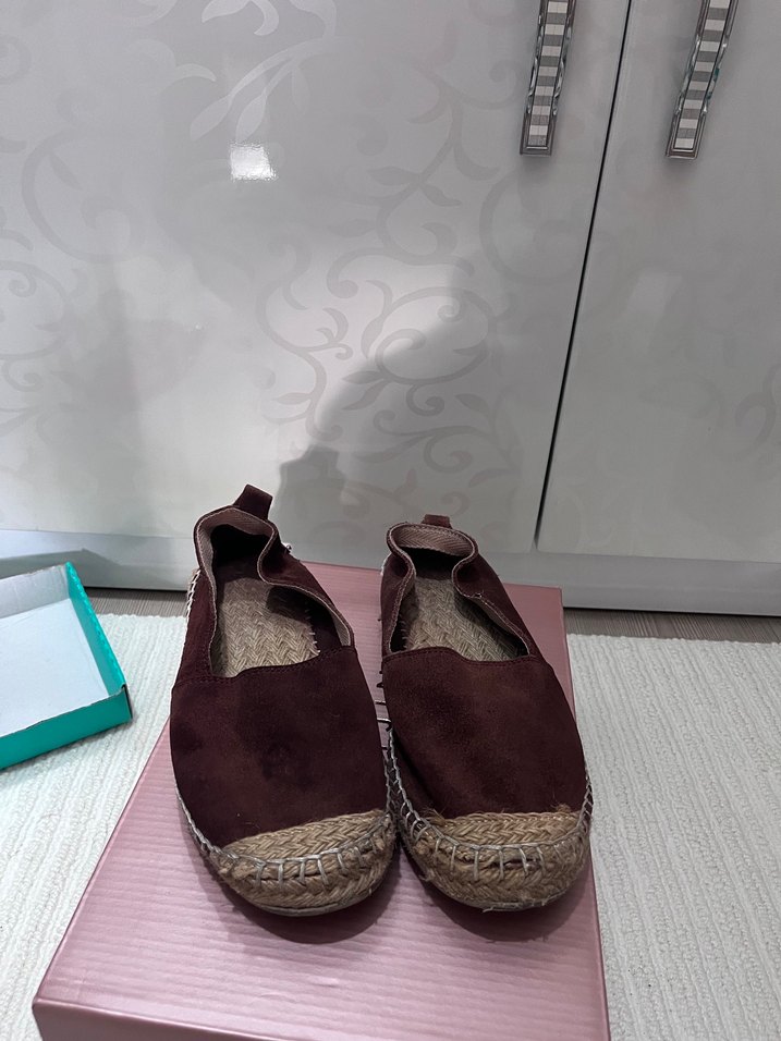 Kahverengi Süet Kadın Dolgu Topuk Espadril - Görsel 2