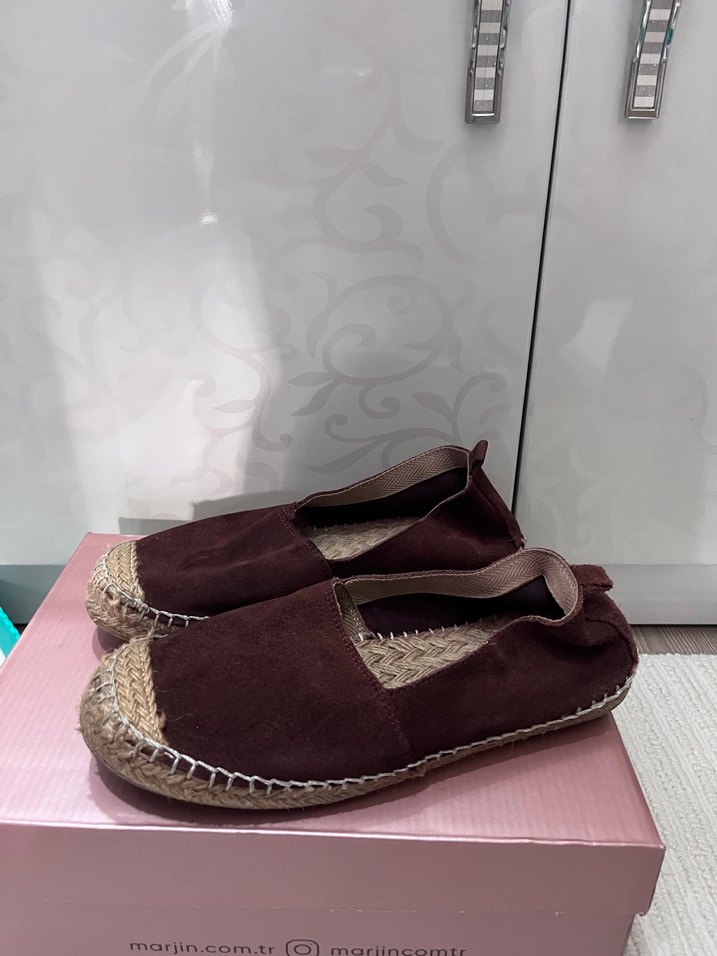 Kahverengi Süet Kadın Dolgu Topuk Espadril - Görsel 4