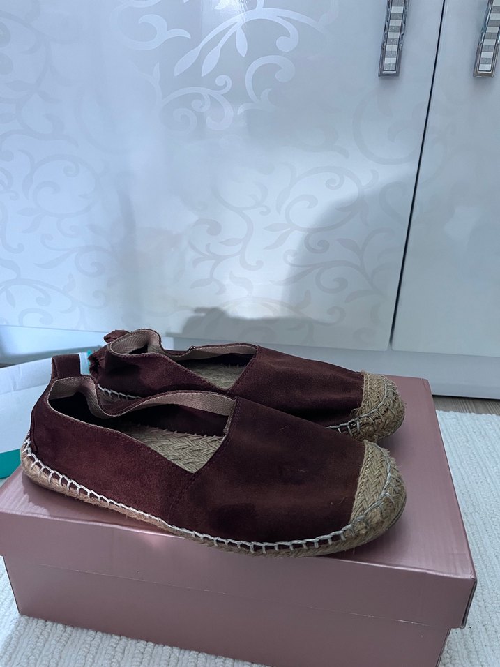 Kahverengi Süet Kadın Dolgu Topuk Espadril - Görsel 3