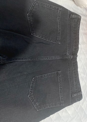 Kadın Siyah Kemerli Denim Pantolon - Görsel 3
