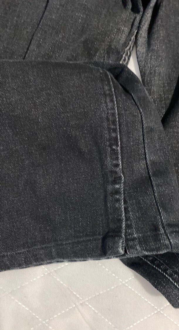 Kadın Siyah Kemerli Denim Pantolon - Görsel 4