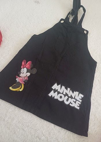 LC Waikiki Kolsuz Siyah Minnie Mouse Kız Elbisesi