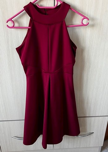 Özel Dikim Bordo Mini Elbise - Görsel 4