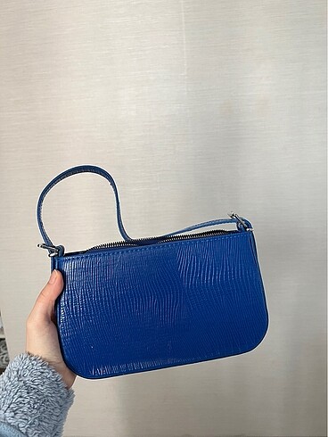 Zara Housebag Saks Mavisi Kol Çantası
