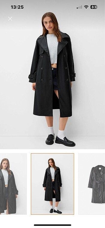 Bershka Suni Deri Trençkot