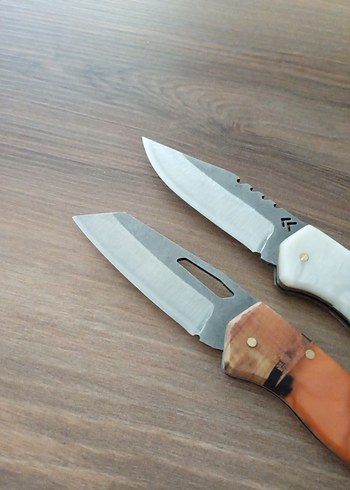 Beden çeşitli Renk Diger Katlanabilir Bıçak Seti, Bej ve Turuncu Saplı