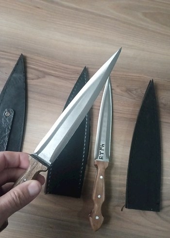 Bej Saplı Bıçak Seti ve Kılıfları - Görsel 2