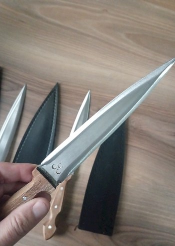 Bej Saplı Bıçak Seti ve Kılıfları - Görsel 4