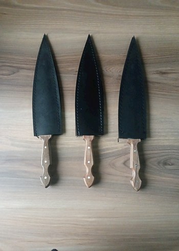 Bej Saplı Bıçak Seti ve Kılıfları - Görsel 5