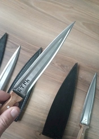 Bej Saplı Bıçak Seti ve Kılıfları - Görsel 3