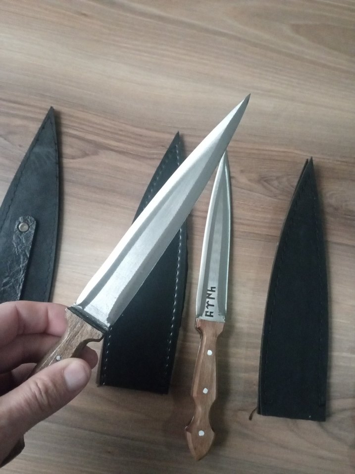 Bej Saplı Bıçak Seti ve Kılıfları - Görsel 2