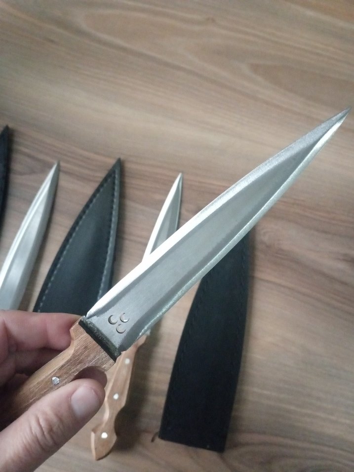 Bej Saplı Bıçak Seti ve Kılıfları - Görsel 4