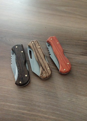 Beden kahverengi Renk Diger Renkli Ahşap Saplı Katlanır Bıçak Seti