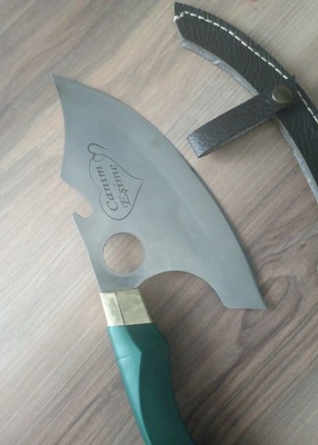 Karaca Turkuaz Saplı Gri Bıçak ve Kılıfı