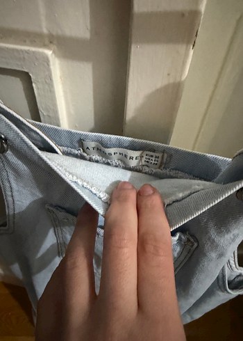 Kadın Mavi Denim Askılı Midi Tulum - Görsel 2