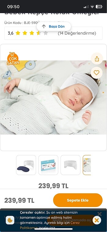 Bebek Kepçe Kulak Önleyici - Görsel 2