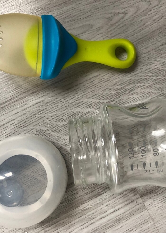 Hediyeli avent göğüs kalkanı &cam biberon ve meyve sebze filesi - Görsel 2