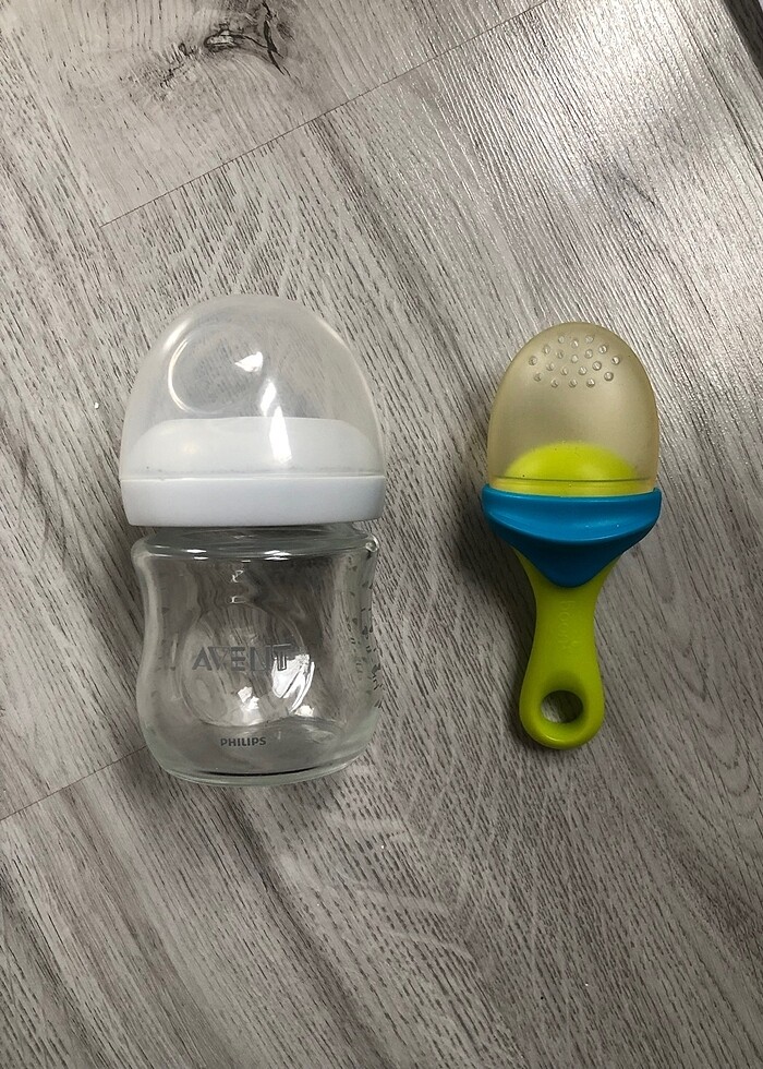Hediyeli avent göğüs kalkanı &cam biberon ve meyve sebze filesi - Görsel 3