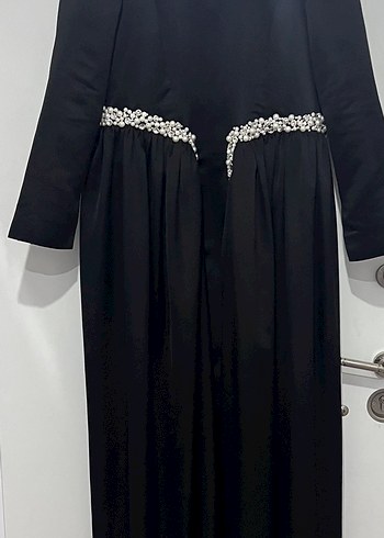 Siyah Uzun Kollu Gotik Abiye Elbise - Görsel 5