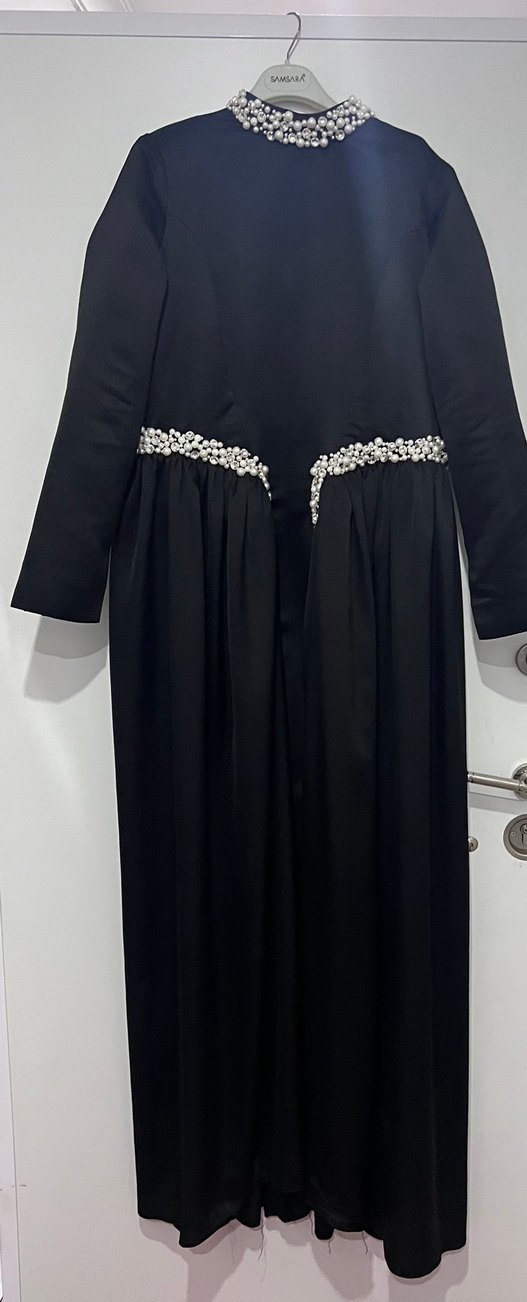 Siyah Uzun Kollu Gotik Abiye Elbise - Görsel 5