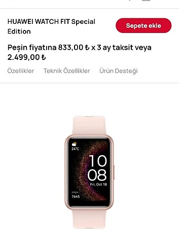  Beden Renk Huawei Watch fıt 