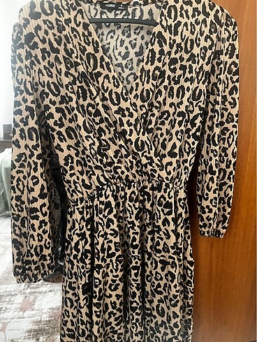 Leopar kısa elbise