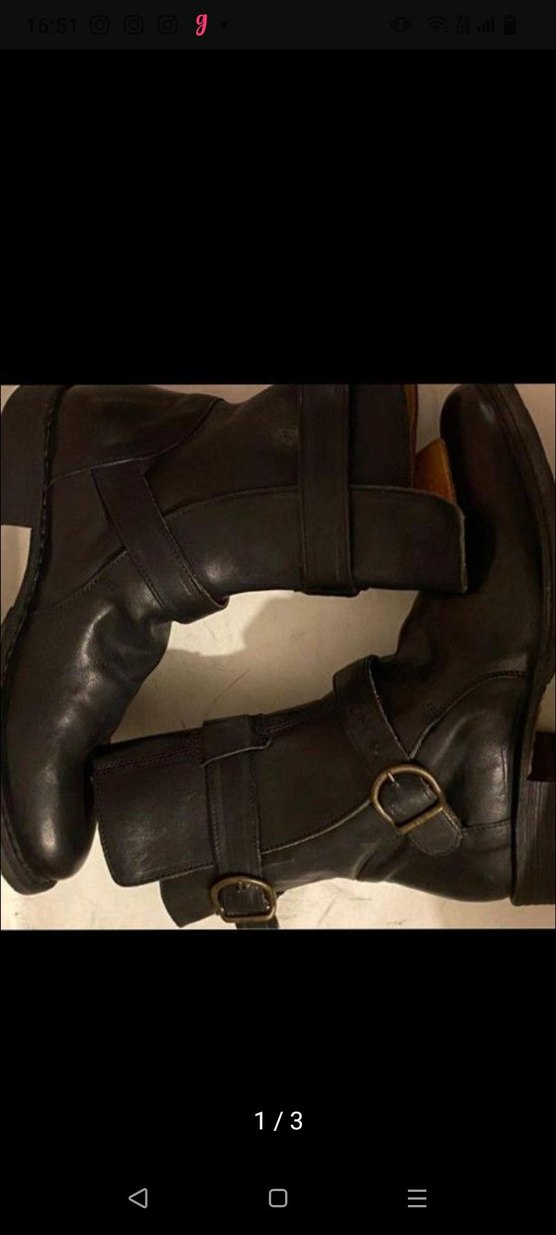 Fiorentini Baker Kadın Siyah Deri Tokalı Biker Bot - Görsel 2