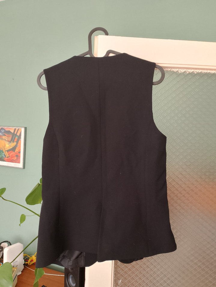 Kadın Düğmeli Siyah Business Yelek - Görsel 2