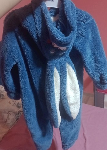 Mavi Peluş Bebek Tulumu - Görsel 5