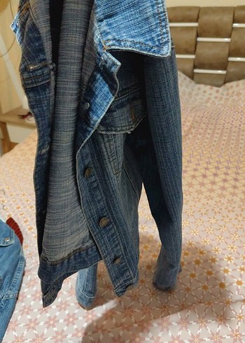 Düğmeli Mavi Denim Kadın Ceket - Görsel 2