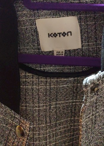 Gri Midi DüğmeliCeket - Görsel 4