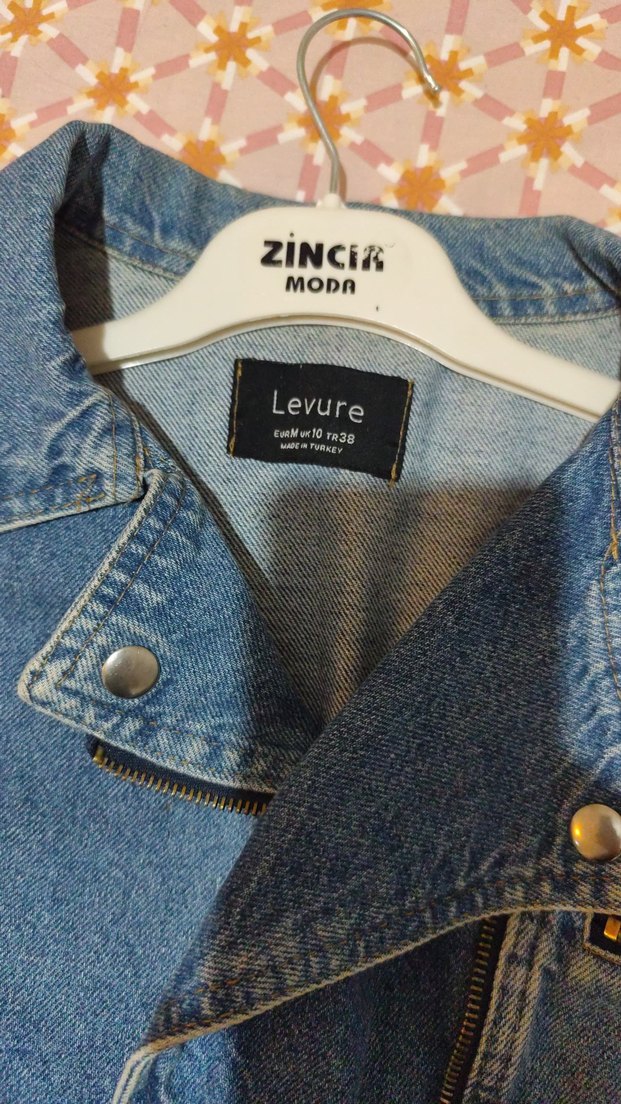 Kadın Mavi Kot Ceket, Gevşek Kesim, Tokalı - Görsel 2