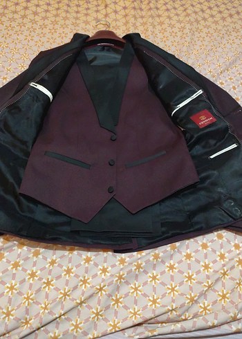 Bordo Erkek Regular Fit Takım Elbise - Görsel 3