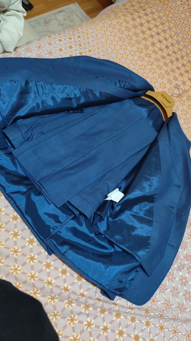 Mavi Düğmeli Erkek Takım Elbise - Görsel 5